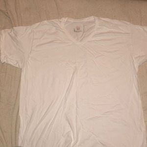 3 White V-necks short sleeve.